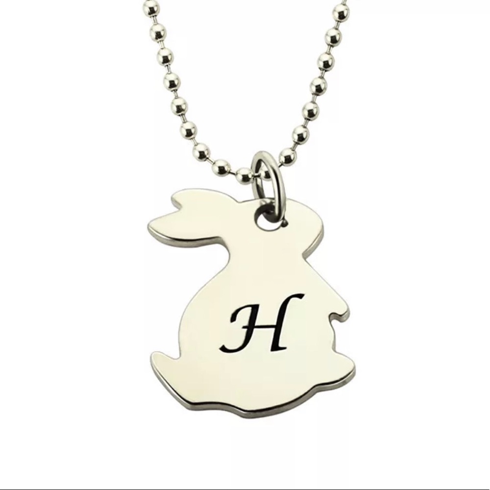 Sterling Silver Personalized Initial Rabbit - Picture 7 of 8